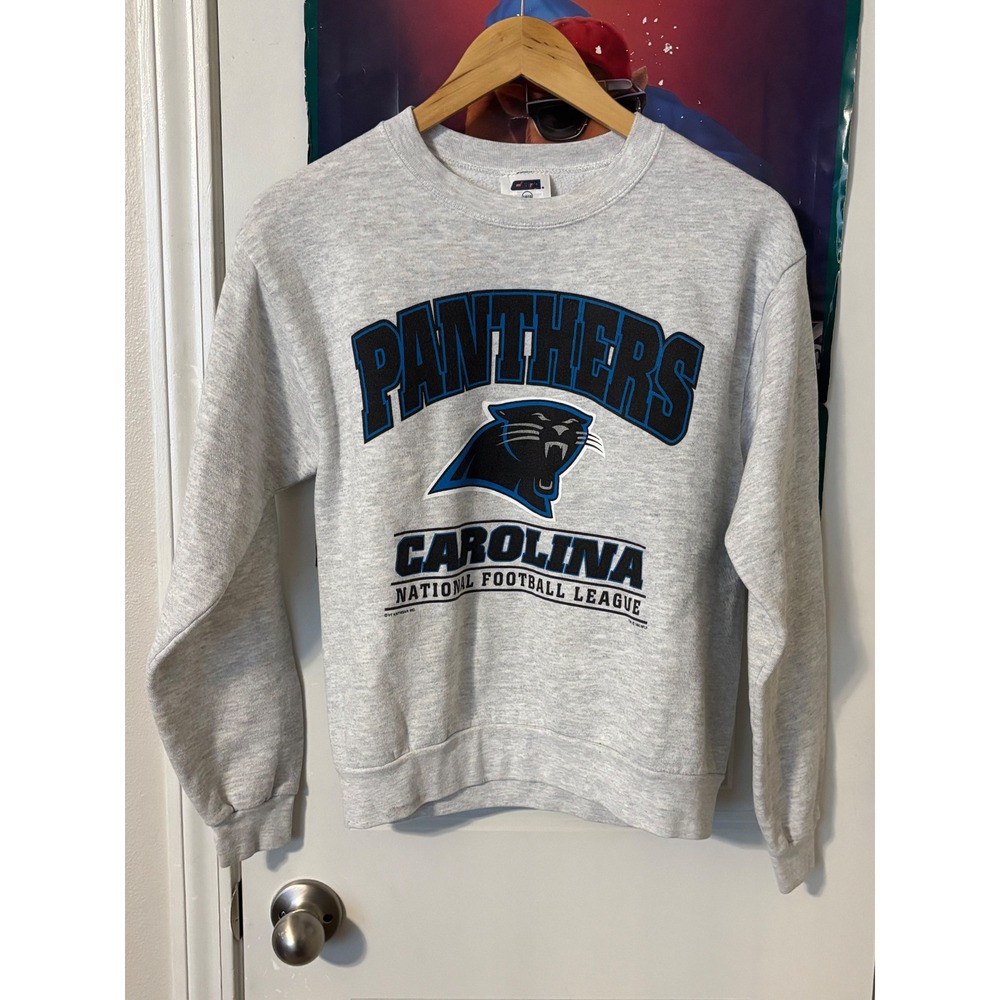 Vintage CSA Carolina Panthers Sweatshirt Gray NFL Football Crewneck Youth 14/16